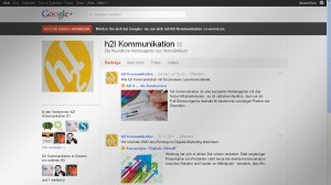 Screenshot der Google+-Seite von h2l Kommunikation