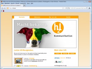 Screenshot der alten h2l-Homepage