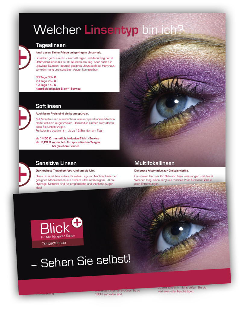 Folder Kontaktlinsen-Abo "Blick+"