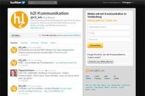 Twitter-Profil von h2l Kommunikation